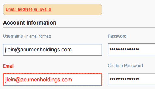 SendGrid Sign Up Email Invalid Error